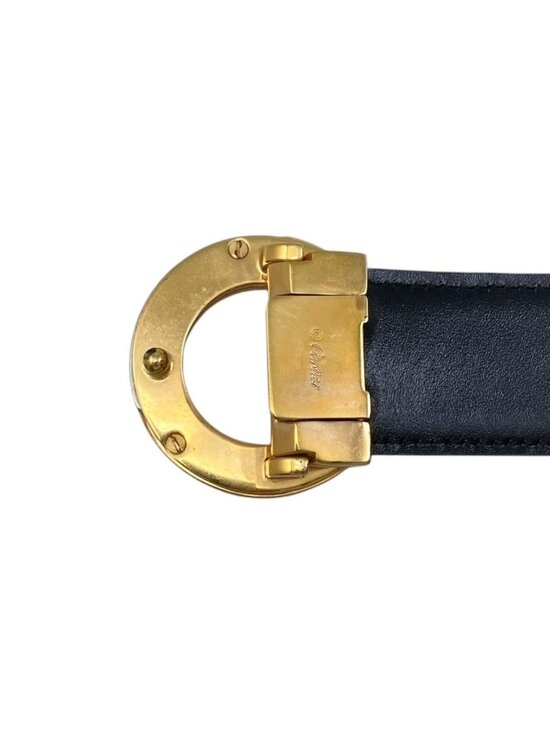 Cartier Belt Trinity Leather Black Gold Silver